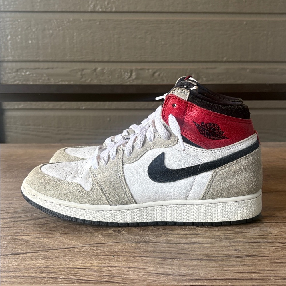 Jordan High-Top Sneakers Women’s/ Young White, Black & Red Accents - Picture 3 of 9